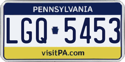 PA license plate LGQ5453