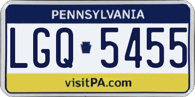 PA license plate LGQ5455