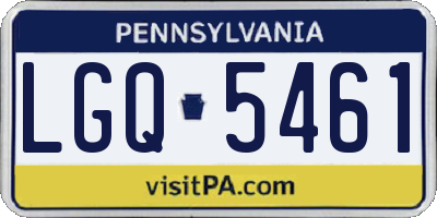 PA license plate LGQ5461