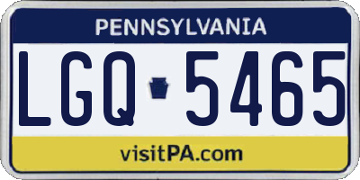PA license plate LGQ5465