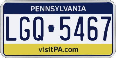 PA license plate LGQ5467