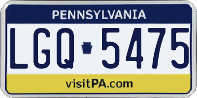 PA license plate LGQ5475