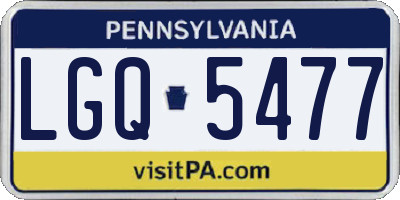 PA license plate LGQ5477
