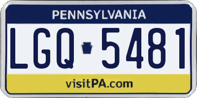 PA license plate LGQ5481