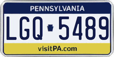 PA license plate LGQ5489