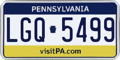 PA license plate LGQ5499