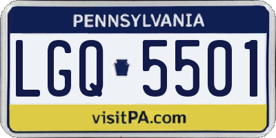 PA license plate LGQ5501