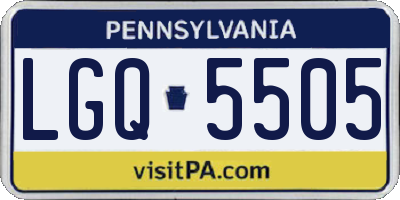 PA license plate LGQ5505