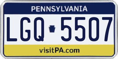 PA license plate LGQ5507