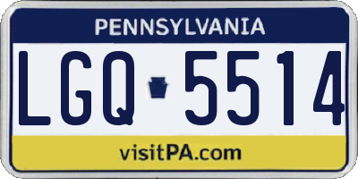 PA license plate LGQ5514