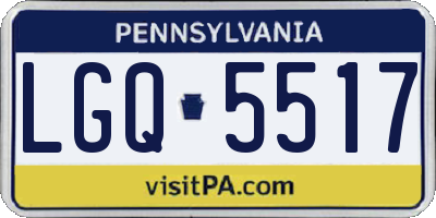 PA license plate LGQ5517