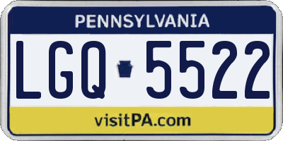 PA license plate LGQ5522