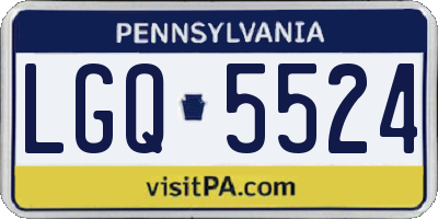 PA license plate LGQ5524