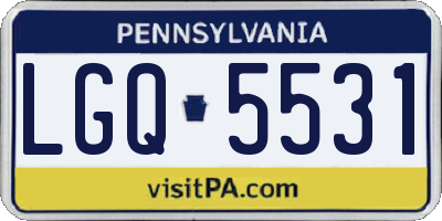PA license plate LGQ5531