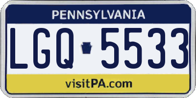 PA license plate LGQ5533