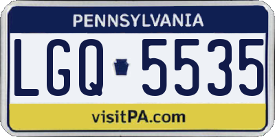PA license plate LGQ5535