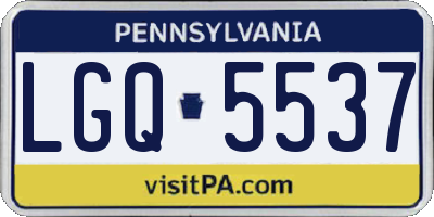 PA license plate LGQ5537