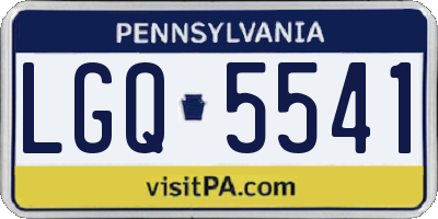 PA license plate LGQ5541