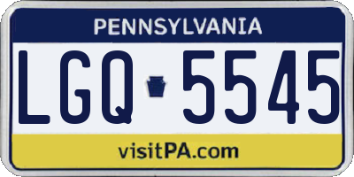 PA license plate LGQ5545