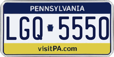 PA license plate LGQ5550