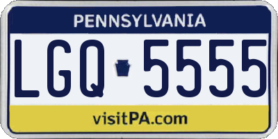 PA license plate LGQ5555