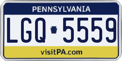 PA license plate LGQ5559