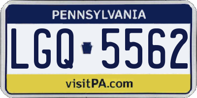 PA license plate LGQ5562