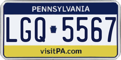 PA license plate LGQ5567