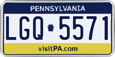 PA license plate LGQ5571
