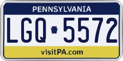 PA license plate LGQ5572