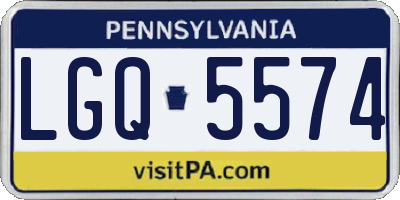 PA license plate LGQ5574