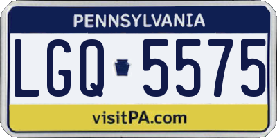 PA license plate LGQ5575