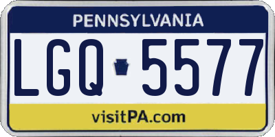 PA license plate LGQ5577
