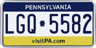 PA license plate LGQ5582
