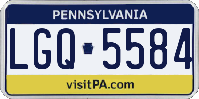 PA license plate LGQ5584