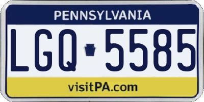 PA license plate LGQ5585