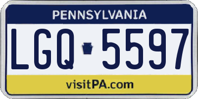 PA license plate LGQ5597