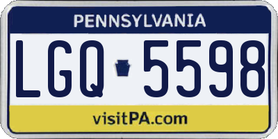 PA license plate LGQ5598