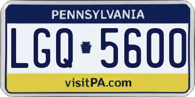 PA license plate LGQ5600