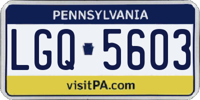 PA license plate LGQ5603