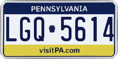 PA license plate LGQ5614