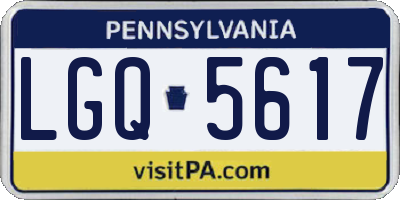PA license plate LGQ5617