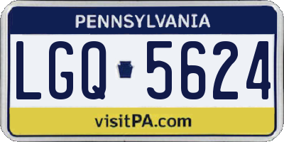 PA license plate LGQ5624