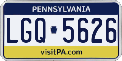 PA license plate LGQ5626