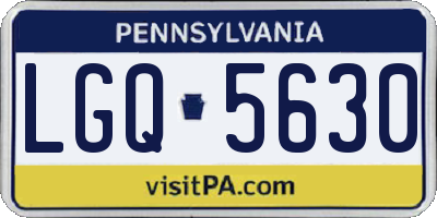PA license plate LGQ5630