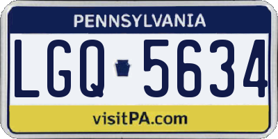 PA license plate LGQ5634