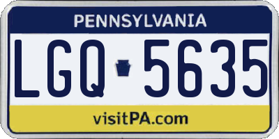 PA license plate LGQ5635