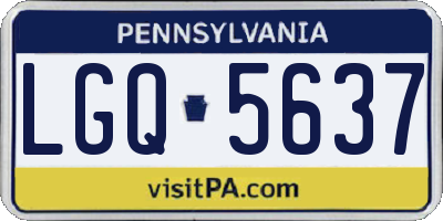 PA license plate LGQ5637