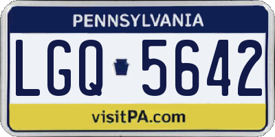 PA license plate LGQ5642