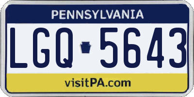 PA license plate LGQ5643